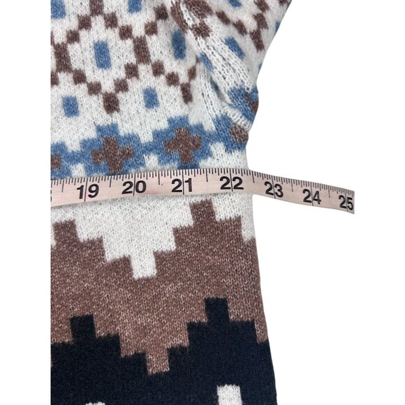 Joseph A. Sweater Women's Size Large Fair Isle Pattern Denim Combo New With Tags - Picture 6 of 10